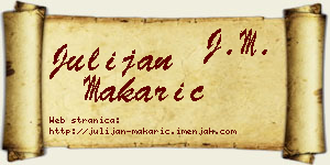 Julijan Makarić vizit kartica